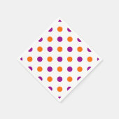 Serviette En Papier White Purple Orange Polka Dots Pattern (Coin)