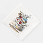 Serviette En Papier White Rabbit Alice Wonderland Hearts (Coin)