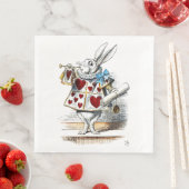 Serviette En Papier White Rabbit Alice Wonderland Hearts (En situation)