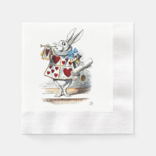 Serviette En Papier White Rabbit Alice Wonderland Hearts Fourre-tout