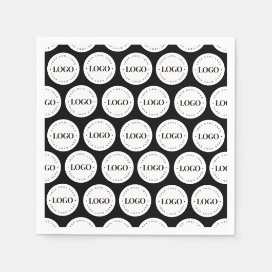 Serviette En Papier White Round Circle Logo Motif Business Party (Devant)