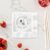 Serviette En Papier White Rustic Woodgrain Texture Chic Mariage d'hive (En situation)