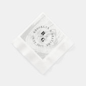 Serviette En Papier White Rustic Woodgrain Texture Chic Mariage d'hive (Coin)