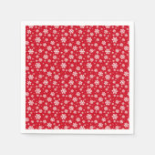 Serviette En Papier White Snowflakes on red Winter Pattern (Devant)