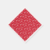 Serviette En Papier White Snowflakes on red Winter Pattern (Coin)