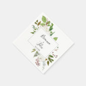 Serviette En Papier White Winter Peony Floral Mariage Napkin (Coin)
