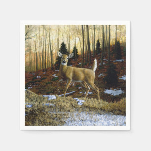 Serviette En Papier Whitetail Deer Doe dans la forêt d'automne