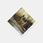 Serviette En Papier Whitetail Deer Doe dans la forêt d'automne (Coin)