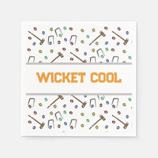 Serviette En Papier Wicket Cool Croquet Anniversaire Mignonne Garden P (Devant)