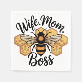 Serviette En Papier Wife. Mom. Boss