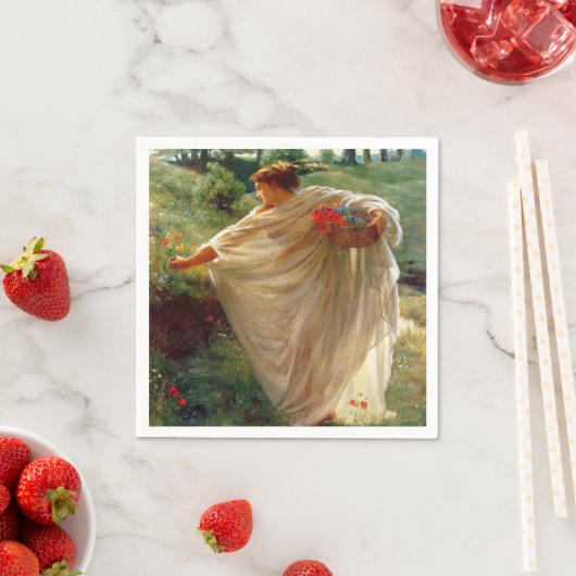 Serviette En Papier Wild Blossoms (par Edward Poynter) (En situation)