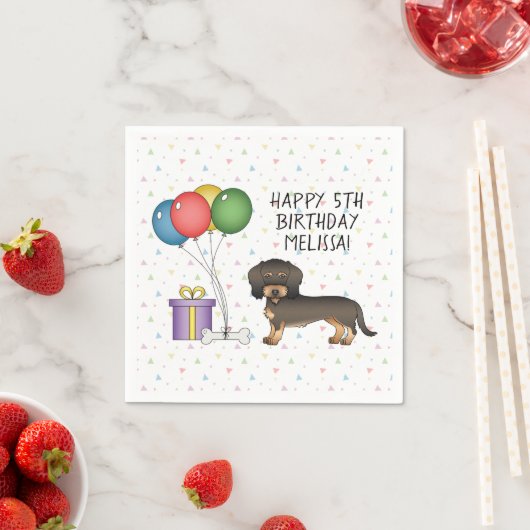 Serviette En Papier Wild Boar Wire Haired Dachshund Chien - Anniversai (En situation)