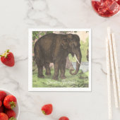 Serviette En Papier Wild Elephant Imprimer Baby shower neutre genre (En situation)