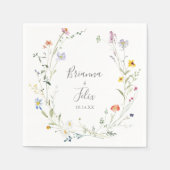 Serviette En Papier Wild Multicolor Floral Mariage Napkin (Devant)