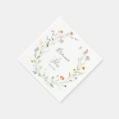 Serviette En Papier Wild Multicolor Floral Mariage Napkin (Coin)
