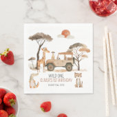 Serviette En Papier Wild One Boy 1er Anniversaire Safari (En situation)