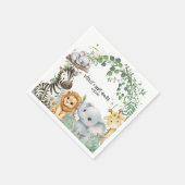 Serviette En Papier Wild One Cute Safari Jungle Animals Boy Baby Showe (Coin)