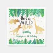 Serviette En Papier Wild One Dinosaur Boys 1er Anniversaire Napkins (Devant)