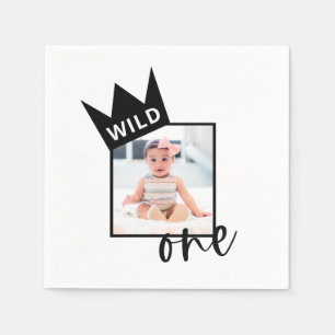 Serviette En Papier Wild One First Birthday Custom Photo Napkins