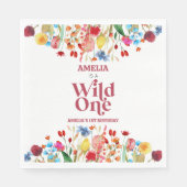 Serviette En Papier Wild One Fleur sauvage 1er anniversaire (Devant)
