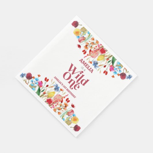 Serviette En Papier Wild One Fleur sauvage 1er anniversaire (Coin)
