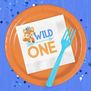 Serviette En Papier Wild One Fox Woodland 1er Anniversaire Papier Napk