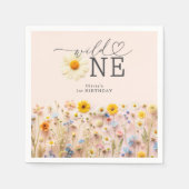 Serviette En Papier Wild One Girl 1st Birthday Fleur sauvage (Devant)