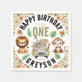 Serviette En Papier Wild One Jungle Adventure 1er anniversaire (Devant)