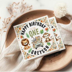 Serviette En Papier Wild One Jungle Adventure 1er anniversaire