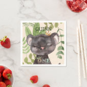 Serviette En Papier Wild One Jungle Animaux Safari 1er Anniversaire (En situation)