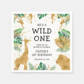 Serviette En Papier Wild One Jungle Safari 1er anniversaire (Devant)
