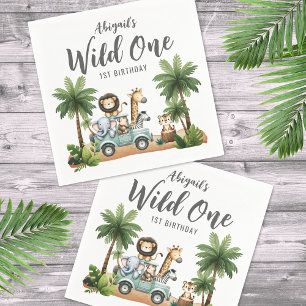 Serviette En Papier Wild One Jungle Safari 1er anniversaire