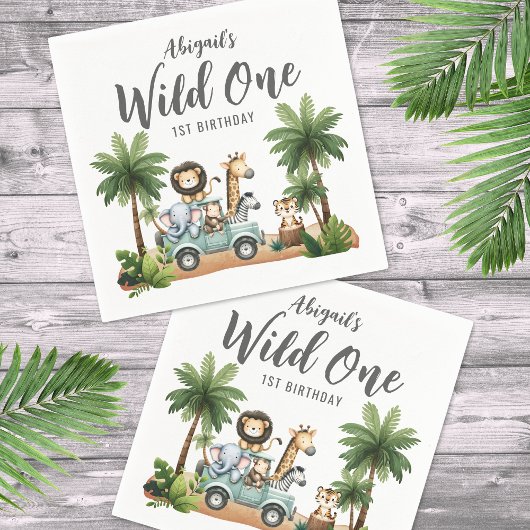 Serviette En Papier Wild One Jungle Safari 1er anniversaire