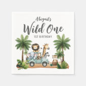 Serviette En Papier Wild One Jungle Safari 1er anniversaire (Devant)