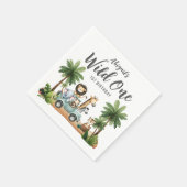 Serviette En Papier Wild One Jungle Safari 1er anniversaire (Coin)