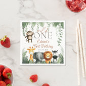 Serviette En Papier Wild One Jungle Safari 1st Birthday (En situation)