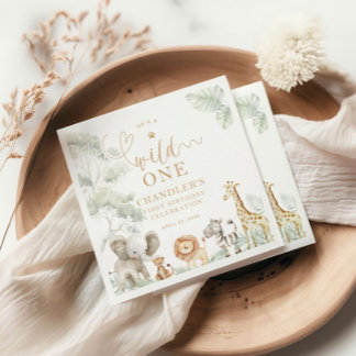 Serviette En Papier Wild One Jungle Safari Napkins