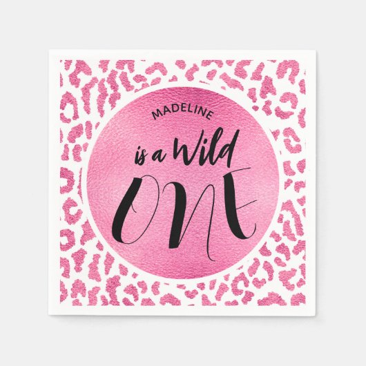 Serviette En Papier Wild One Leopard Jungle Safari 1er anniversaire (Devant)