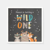 Serviette En Papier Wild one Papier Napkin Tribal Bois Animaux Garçon (Devant)