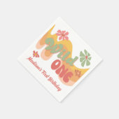 Serviette En Papier Wild One Retro Rainbow Daisy 1er Anniversaire Napk (Coin)