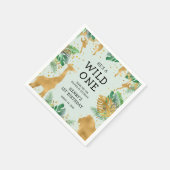 Serviette En Papier Wild One Safari 1er anniversaire fête verte (Coin)