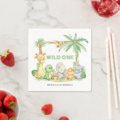 Serviette En Papier Wild One Safari animal 1er anniversaire (En situation)