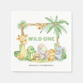 Serviette En Papier Wild One Safari animal 1er anniversaire (Devant)