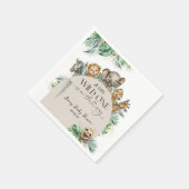 Serviette En Papier Wild One Safari Animal Jungle Baby shower moderne (Coin)