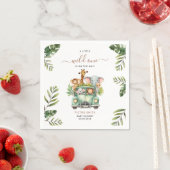 Serviette En Papier Wild One Safari Animaux Baby shower garçon (En situation)