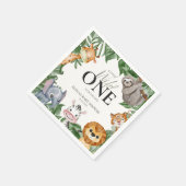 Serviette En Papier Wild One Safari Animaux Baby shower garçon (Coin)