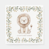 Serviette En Papier Wild One Safari Animaux Baby shower neutre (Devant)