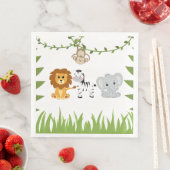 Serviette En Papier Wild One Safari Animaux Baby shower Papier Napkin (En situation)