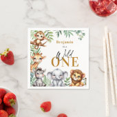 Serviette En Papier Wild One Safari Animaux Garçon 1er anniversaire (En situation)