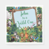 Serviette En Papier Wild One Safari fête d'anniversaire animal (Devant)
